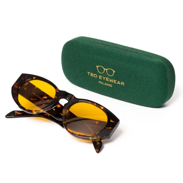 TBD BRILLEN Sonnenbrille „Madras Havana" Mit Safranglasern Reine Handarbeit* Sonnenbrille