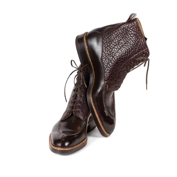 Saint Crispin's Stiefel „Norvegese Boot" Aus Dunkelbraunem Kalbsleder Und Wasserbuffel Rein* Mto
