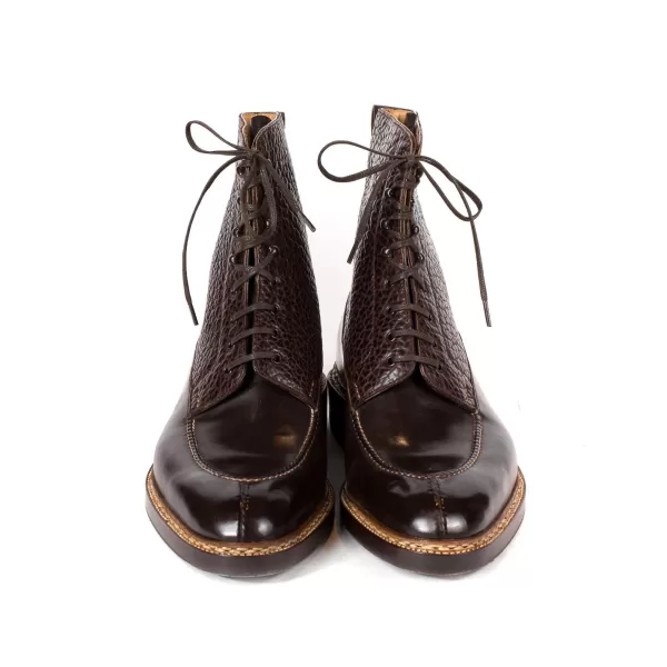 Saint Crispin's Stiefel „Norvegese Boot" Aus Dunkelbraunem Kalbsleder Und Wasserbuffel Rein* Mto