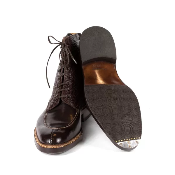 Saint Crispin's Stiefel „Norvegese Boot" Aus Dunkelbraunem Kalbsleder Und Wasserbuffel Rein* Mto